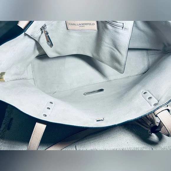 Karl Lagerfeld “Toby” Blush Pink Leather Tote with Tassel Charm - Picture 8 of 16